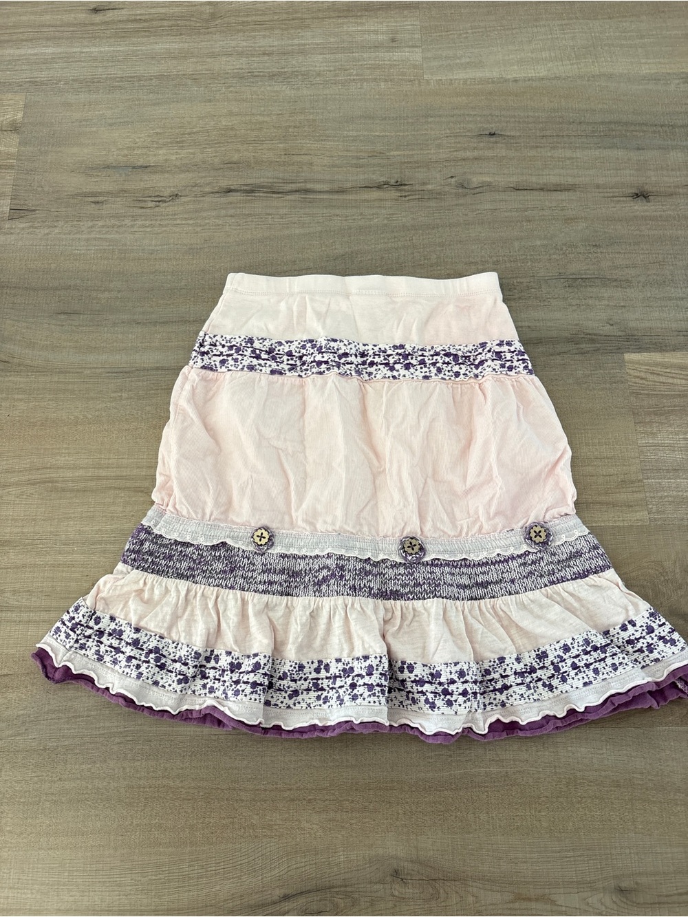 7 years XL Pink and Purple Tiered Skirt